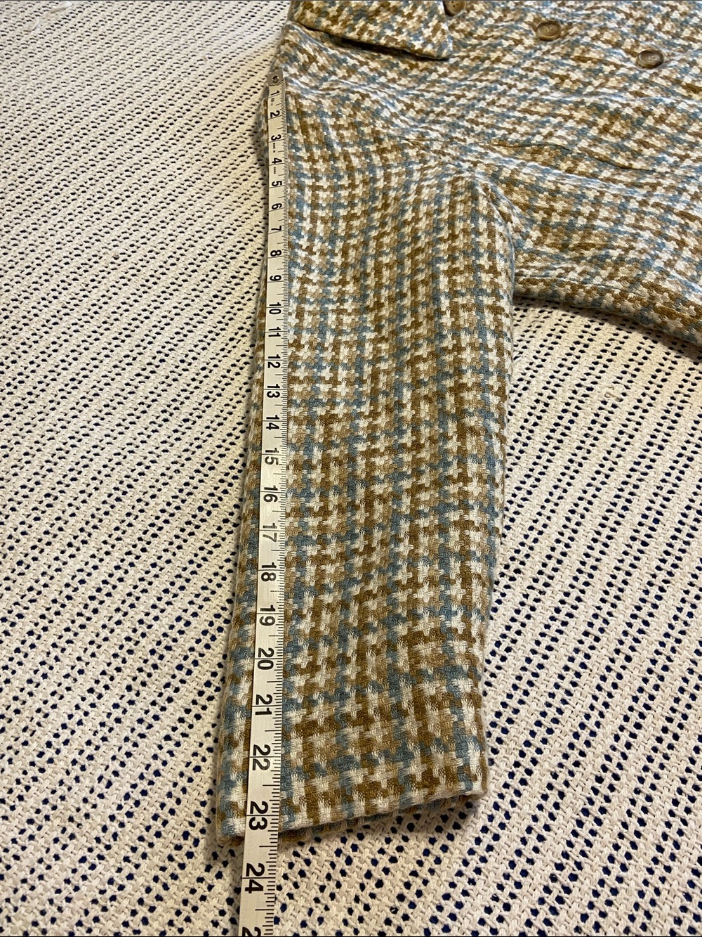 Willow Ridge woven knit tweed blazer button up neutral colors Size L / XL - Picture 10 of 10